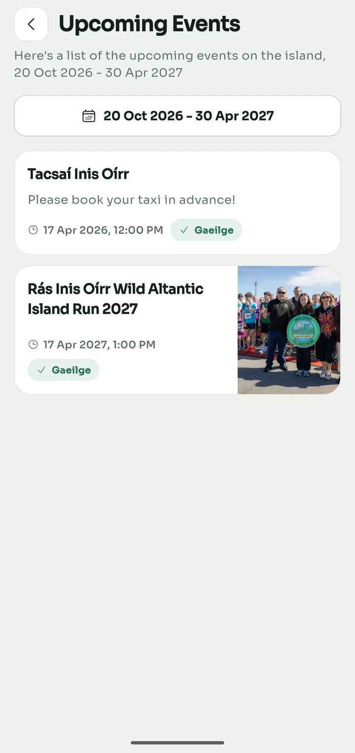 Upcoming Events with the island taxi and the Rás Inis Oírr Wild Atlantic Island Run